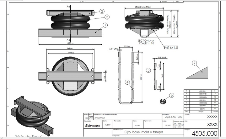 Levante neumatico grande camion remolque con esparragos guia - Vista 2