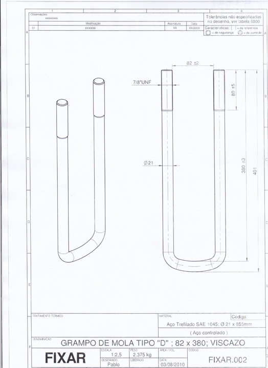Abrazadera elastico sin tuercas 401 x 82 rosca 80mm (viscazo) - Vista 2