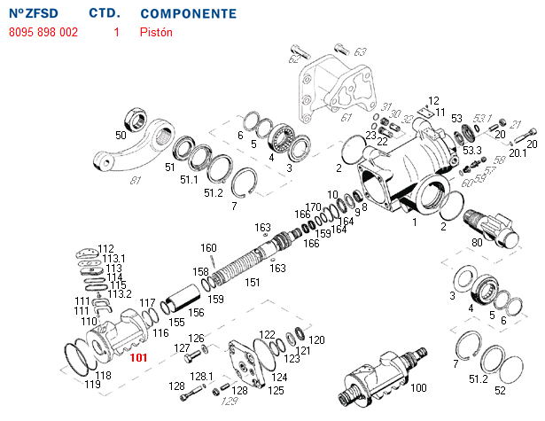 Piston caja direccion valvula fin curso - Imagen principal