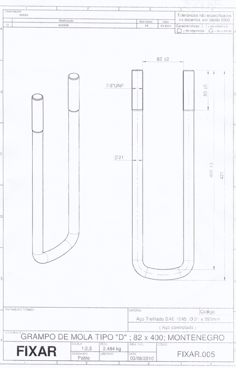 Abrazadera elastico sin tuercas 421 x 82 rosca 80mm (montenegro) - Vista 2