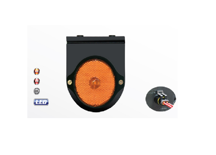 Faro retrolateral ambar c/led s/conector c/soporte i/d - Imagen principal