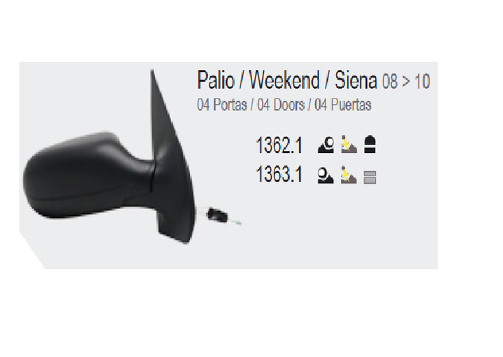 Espejo ext 4 ptas electrico izq - Imagen principal