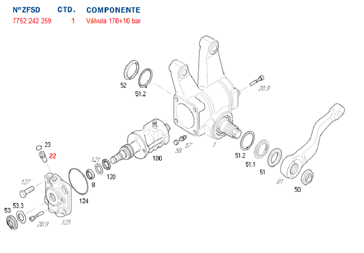 Valvula caja direccion 170+10 bar - Imagen principal