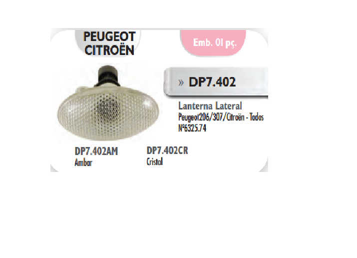 Señalero lateral cristal con portalámpara i/d - Imagen principal