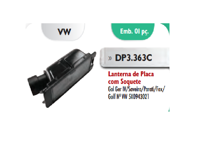 Faro matricula c/ portalampara i/d - Imagen principal