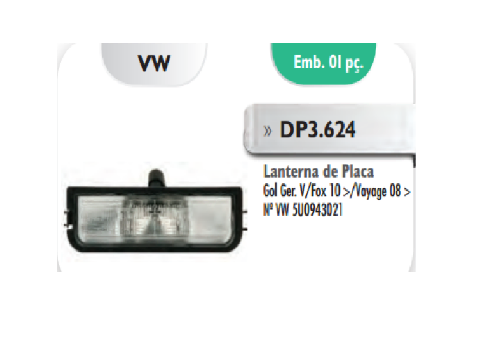 Faro matricula con portalámpara i/d - Imagen principal