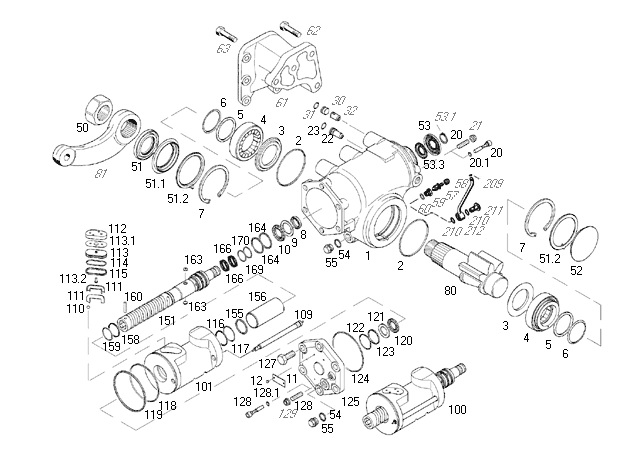 Caja dir hid s/brazo pitman - Imagen principal