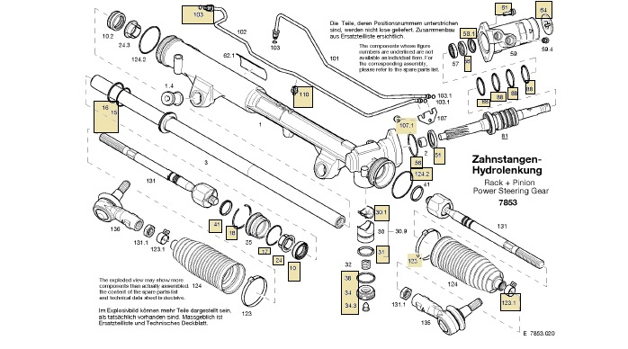 Rep caja dir hidraulica reparo completo caja cremallera hidra - Imagen principal