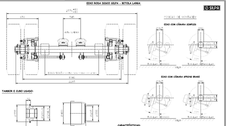 Eje disco 8" red freno tubeless s/gall.c/abs 2215 (privaline) - Imagen principal