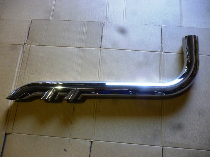 Colita escape curvo 4" largo 1.2mts cromada - Imagen principal