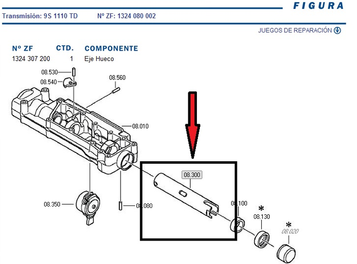 Eje caja cambios hueco - Imagen principal