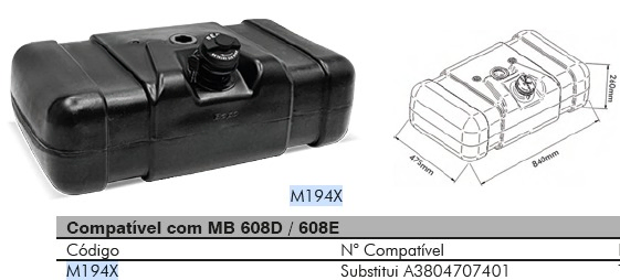 Tanque combustible plastico 80lt rect 0.84x0.47x0.26 - Vista 2