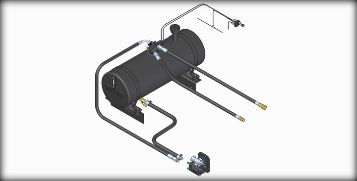Kit hidraulico tanque redondo 180 lts. con bomba de 105bar - Imagen principal