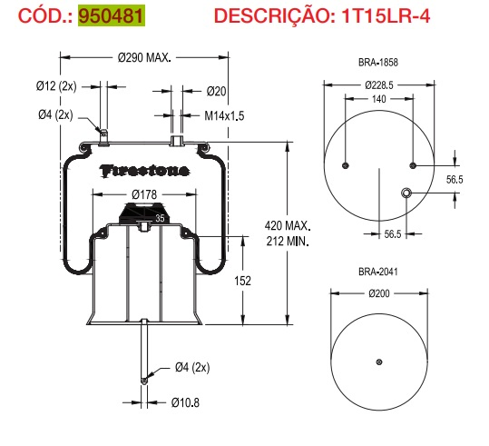 Vejiga susp.(completa) 1t15lr-4 trasera - Vista 3