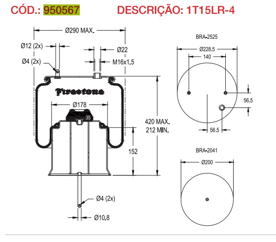 Vejiga susp.(completa) 1t15lr-4 trasera - Vista 3