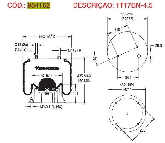 Vejiga susp.(completa) 1t17bn-4.5 delantera - Vista 3