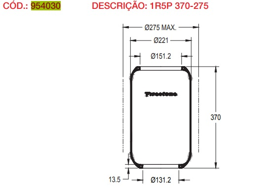 Vejiga susp.(goma) 1r5p-370-275 del/tra - Vista 2
