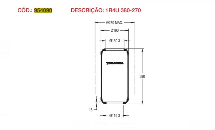 Vejiga susp.(goma) 1r4u-380-270 trasera frente - Vista 2