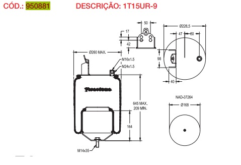Vejiga susp.(completa) 1t15ur9 trasera - Vista 3