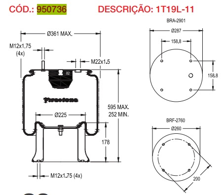 Vejiga susp.(completa) 1t19l-11 eje elevable - Vista 3