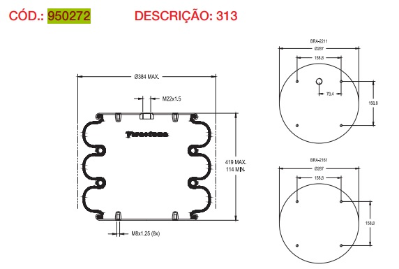 Vejiga susp.(completa) 313 t.2 eje elevable - Vista 3