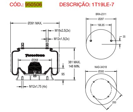 Vejiga susp.(completa) 1t19le-7 eje elevable - Vista 3