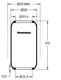 Vejiga susp.(goma) 1r5p-410-275 tercer eje - Vista 2