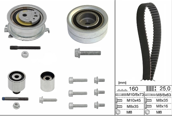 Kit distribucion motor (poleas+correa) - Imagen principal